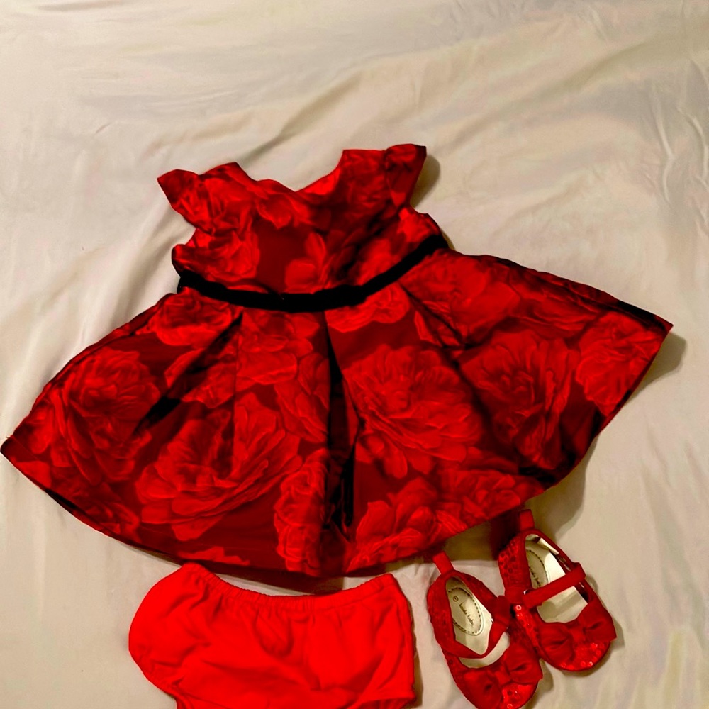0-3m formal red dress